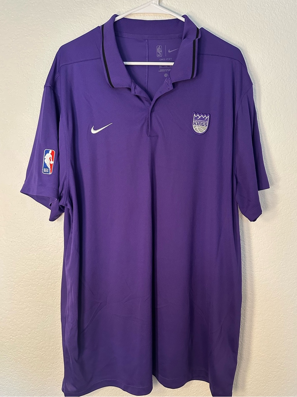 Nike NBA Sacramento Kings Dri-FIT Purple Polo Shirt Men’s XXL Tall